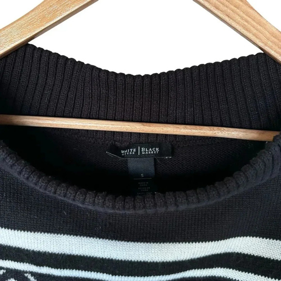 White House Black Market Alpaca Blend Off Shoulder Fuzzy Knit Womens Sweater S - Picture 3 of 13